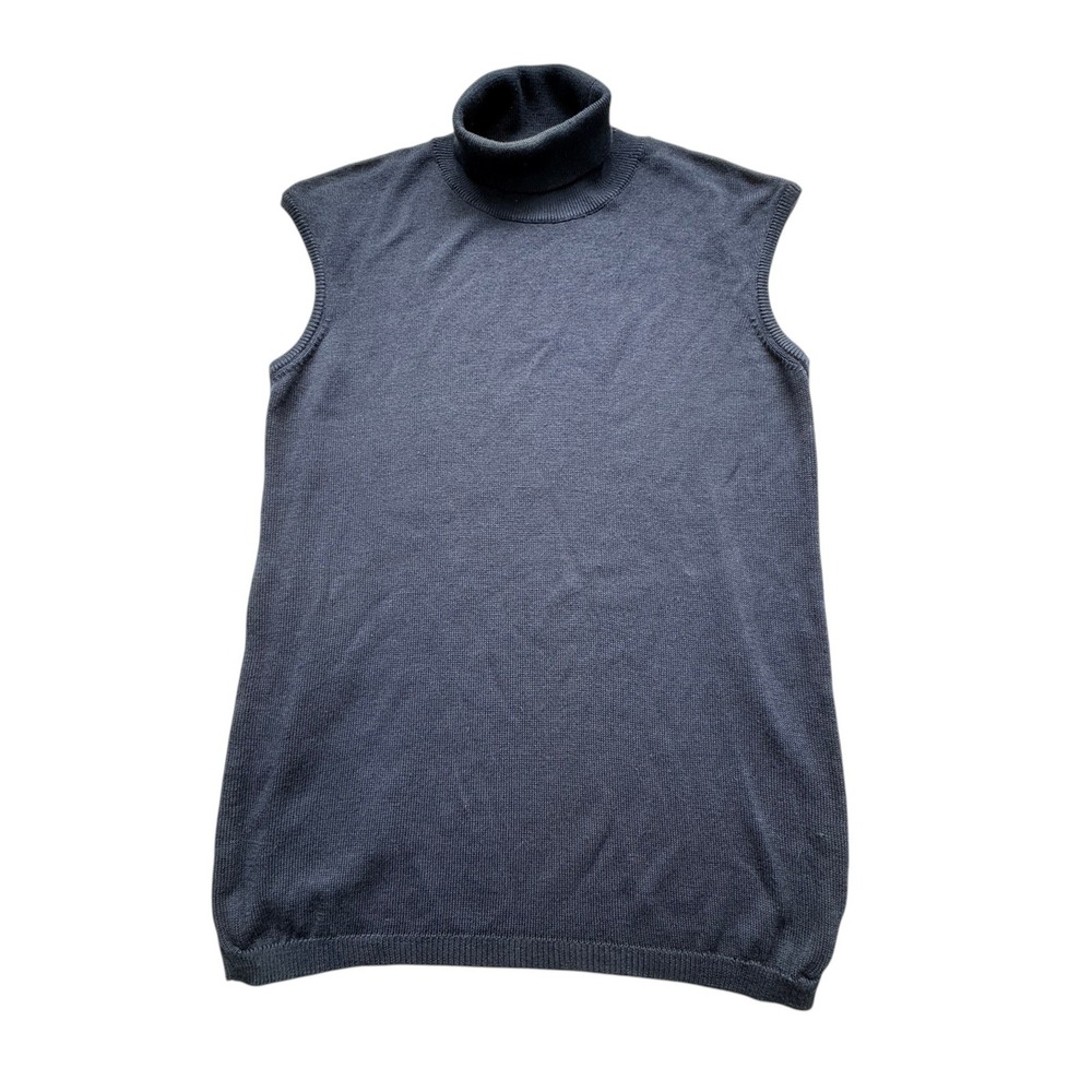 United Colors of Benetton Navy Sleeveless‎ Turtleneck Womens XL Sweater VTG 90s